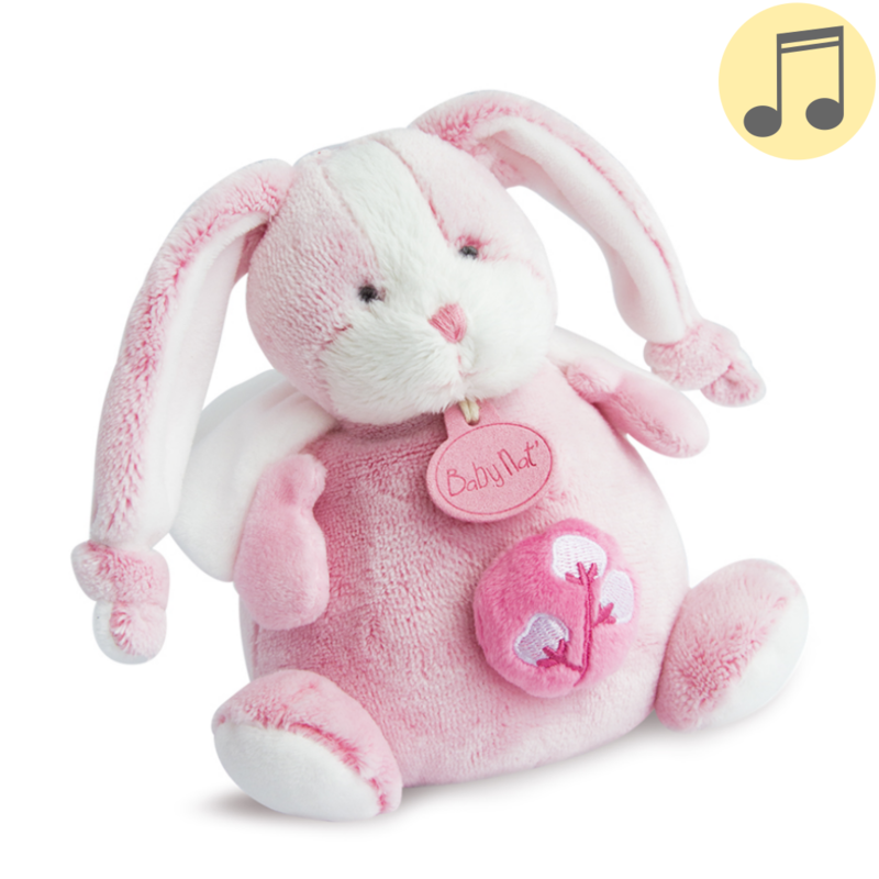 Les toudoux boîte à musique lapin rose 